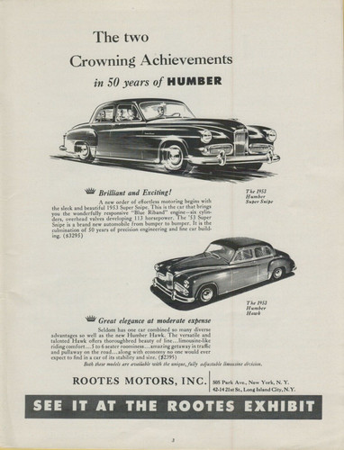 1953 humber super snipe hawk - humber,