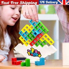 96x Tower Balance Game Tetris Block Stacking Toy Building Blocks Kids Party Game