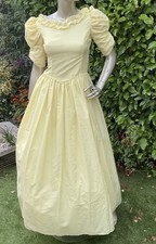 Vintage 1980s ABLC lemon Duchess Ballgown Bridesmaid Dress Fits Size 6/8 