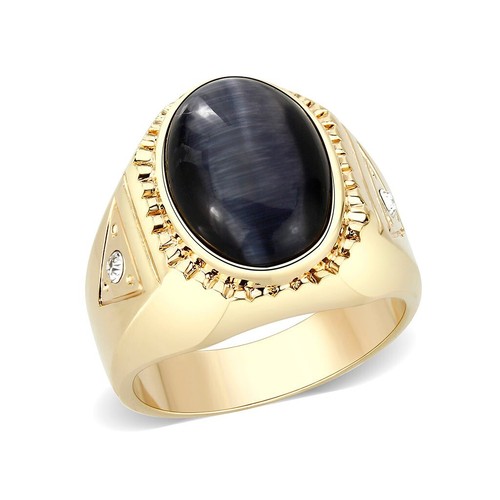 Onyx oval gold - ring, signet