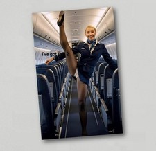 FRIDGE MAGNET Glamour Model Black Stockings Tights Pantyhose Air Stewardess 6233