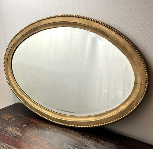 Large vintage oval beaded gilt - large,