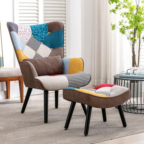 Patchwork chair accent - patchwork, chair,accent