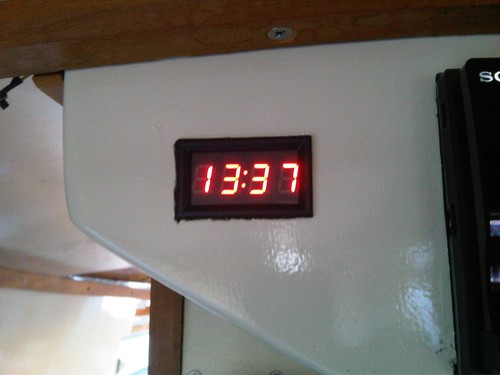 12v red digit clock with - 12v,