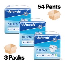 Adult Nappies Incontinence Pull up Pants ATTENDS 4XL EXTRA LARGE - 3 Packs of 18