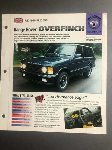 1990 rover range overfinch - rover,