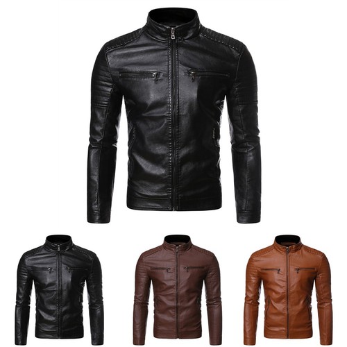Men stand collar - leather, look