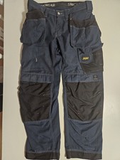 Snickers Workwear Work Trousers Pants Pockets Rip Stop Blue 88 Size 3213 31” W