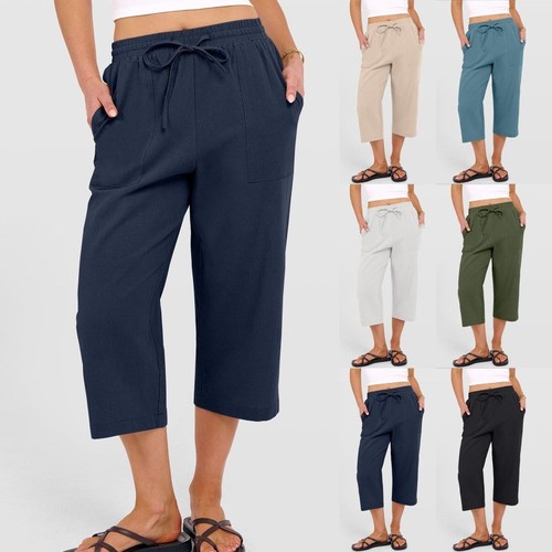 Women linen trousers - trousers, ladies