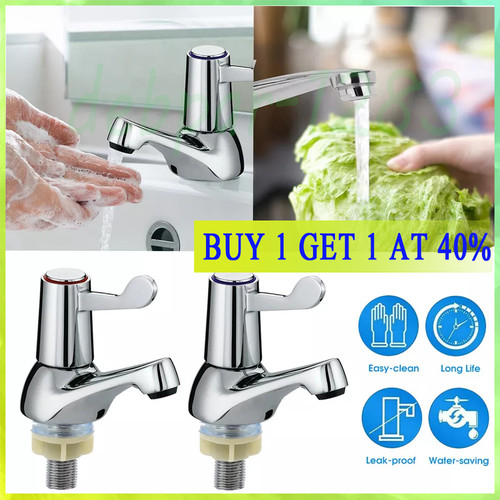 Twin taps set hot and - 2x, cold