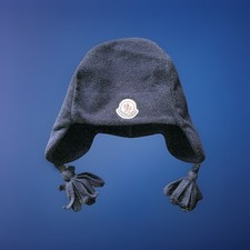 Moncler Dark Blue Fleece Ushanka Hat Small  Vintage Winter men ladies child