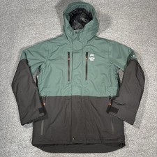 Montec Ski Jacket Mens Small Fawk Lined Waterproof Green Black Hooded