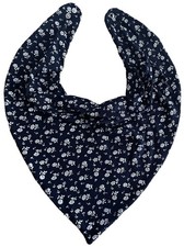 Adult Dribble Bib Special Needs Navy/White Small Flowers Bandana Bib Neckerchief