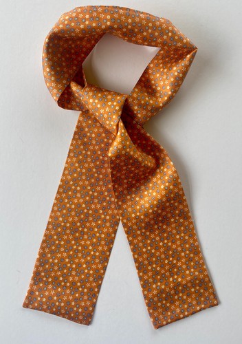 Silk slim cravat orange - silk, blue