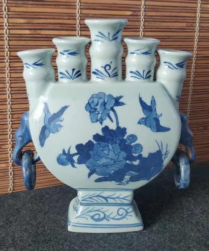Porcelain tulip blue five - porcelain,