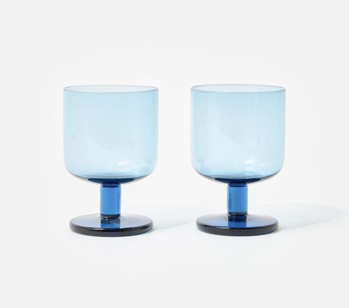 Lovely blue wine - glasses, set