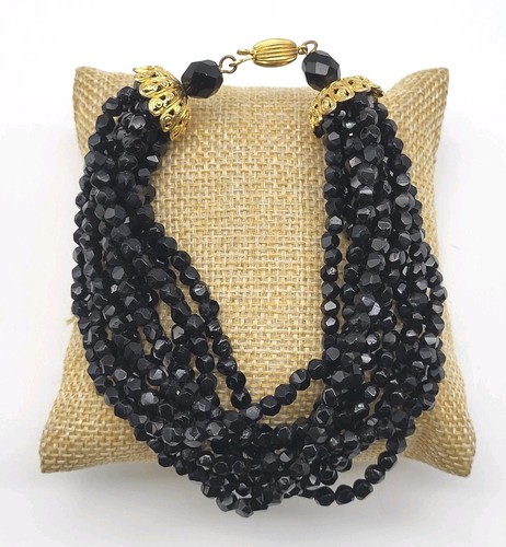 Vintage whitby jet beaded - vintage,