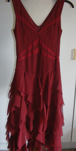 Vintage dark red silk - , chiffon