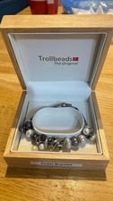 Boxed Troll Bead Bracelet & Charms - Pearl Set