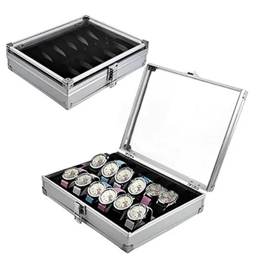 Aluminium watch storage box - aluminium,