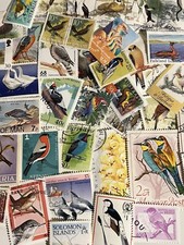 BIRDS 100 Postage Stamps Used