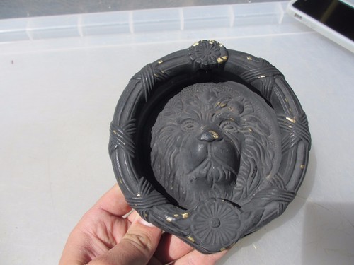 Vintage brass lion head door - head,