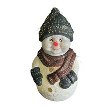 Vintage Fibre Optic Light Up Snowman Plastic 43cm Tall Outdoor Indoor Christmas