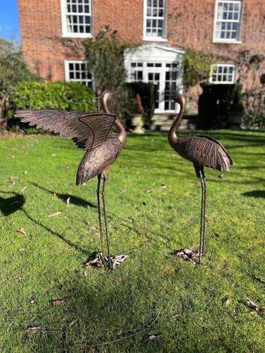 Metal copper heron - metal, garden