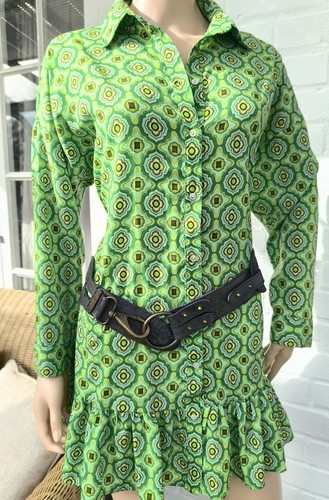 Zara green retro - green, geometric