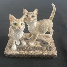 The Leonardo Collection Welcome Home Cats on Mat Figurine Ornament 