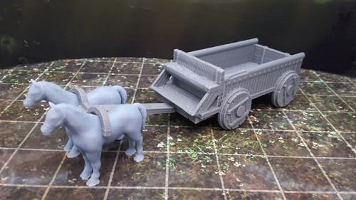 Horse wagon cart set - &, 28mm