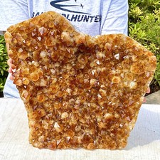15.75LB Natural citrine crystal cluster - golden crystal cluster flower specimen