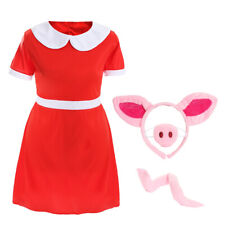 GIRLS PEPPA PIG FANCY DRESS COSTUME WORLD BOOK DAY CHILDS RED DRESS WITH PIG EAR