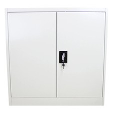 2 Doors Filing Cabinet Lockable Metal Office Storage Unit 90cm Flatpack File