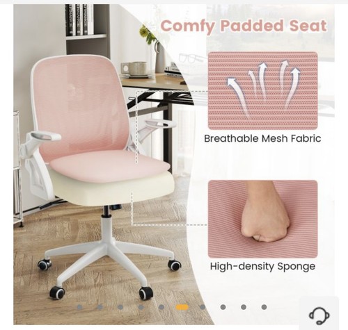 Pink mesh office chair - office,