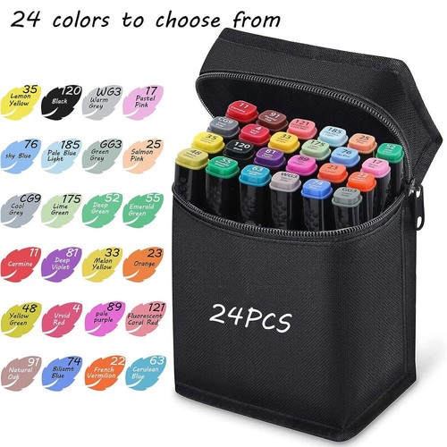 24pcs colouring pens dual - colouring,