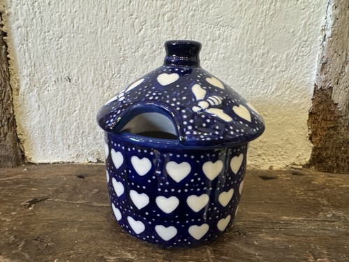 Honey pot with - pot, handmade