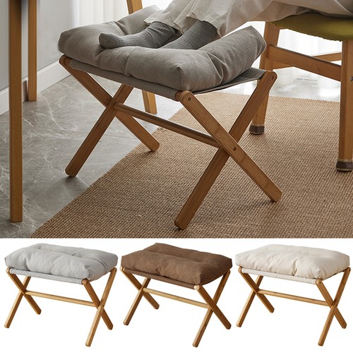 Wooden folding foot stool - wooden,