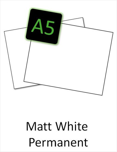Labels white matt self - ,