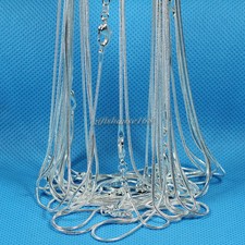 Wholesale 10pcs 1mm 925 Silver Plated Snake Chain Necklace 16"-30",Pick Length!