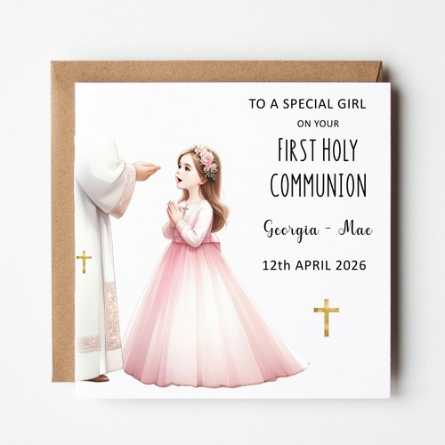 Personalised communion card - communion,