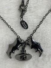 Vivienne Westwood Bat Necklace With Wings 3D Orb Pendant