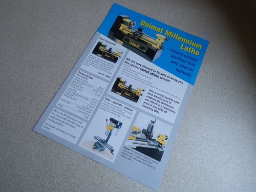 Unimat millennium lathe - unimat,