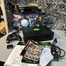 Microsoft Xbox Original Console Black With Power Lead System Classic Gaming