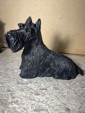 SANDI-CAST BLK SCOTISH TERRIER SCOTTY DOG LIFE LIKE FIGURINE 8x6” 
