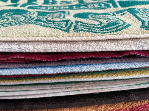 Various used bar towels pub - towels,