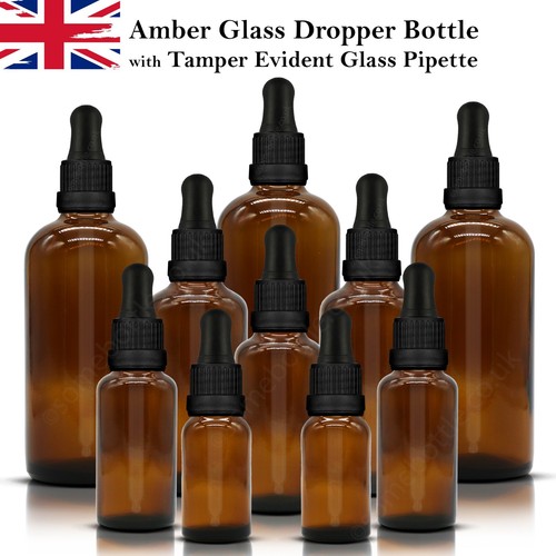 Amber glass dropper bottle - glass,