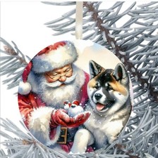 Akita Dog Hanging Bauble Decoration Christmas 