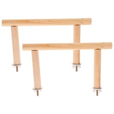 2Pcs Wooden Bird Perch Stand