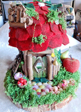 Handcrafted Toadstool Fairy House Decoration Autumn Winter Ornament